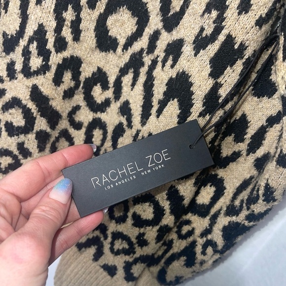 RACHEL ZOE Leopard Print Cowl Neck Sweater S NWT - Picture 4 of 7